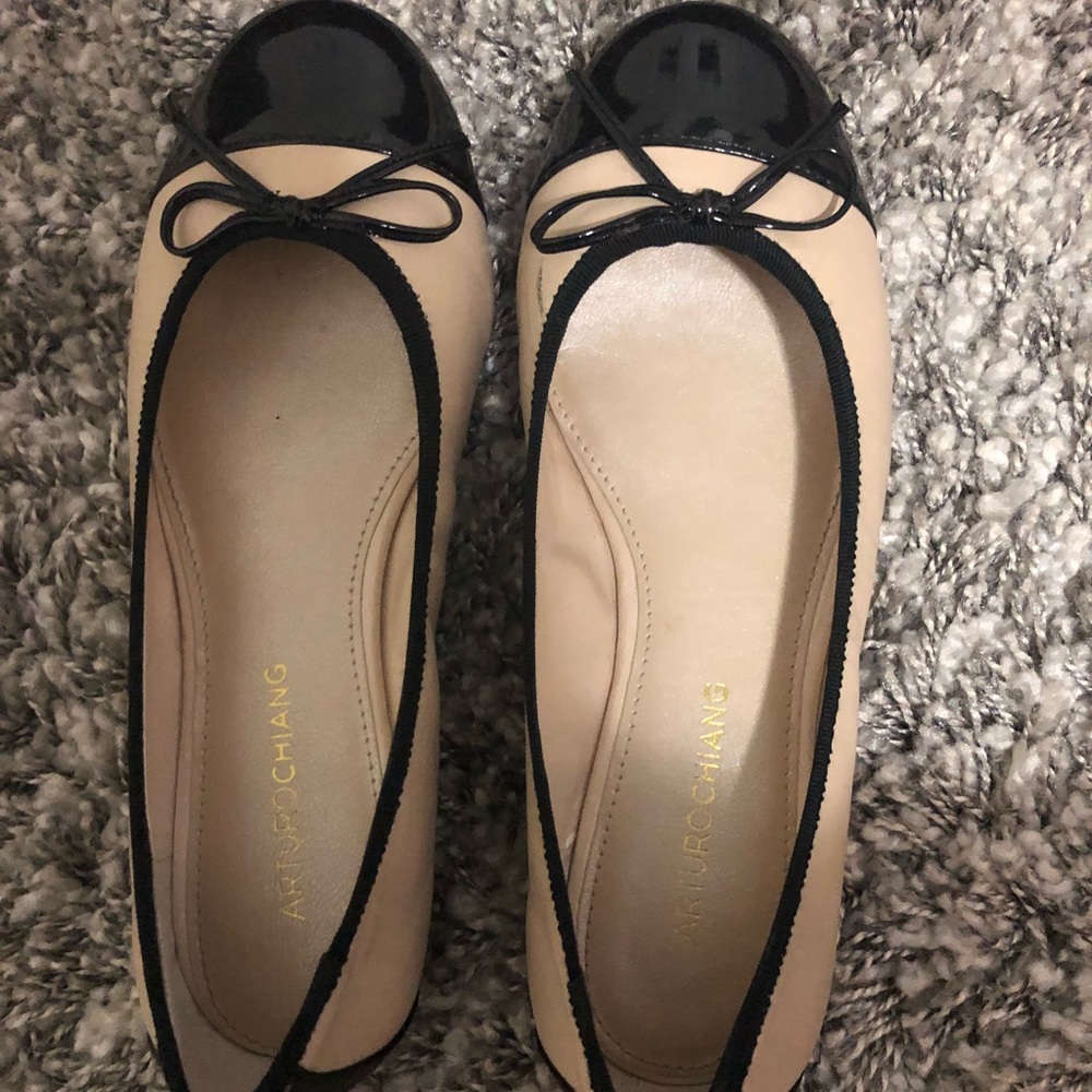 Arturo Chiang beige and black flats